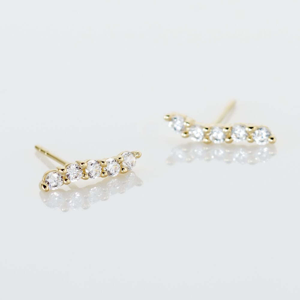 Boucles D'oreilles Pendantes Dahina Or Jaune Oxyde De Zirconium - Pendantes Femme | Marc Orian