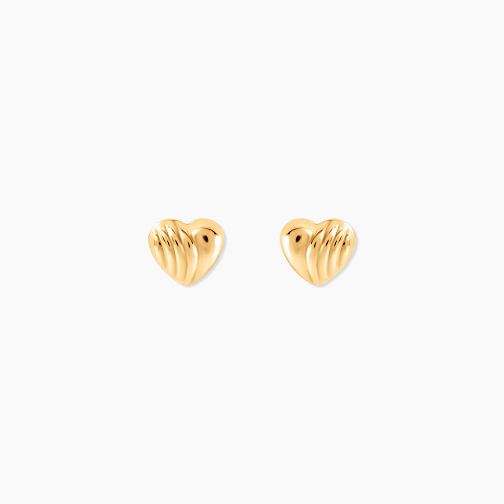 Boucles D'oreilles Puces Anne-maudae C&oelig;urs Or Jaune - Puces Femme | Marc Orian