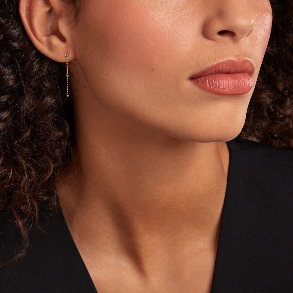 Boucles D'oreilles Pendantes Emeald Is The New Black Or Jaune Emeraude -  Femme | Marc Orian