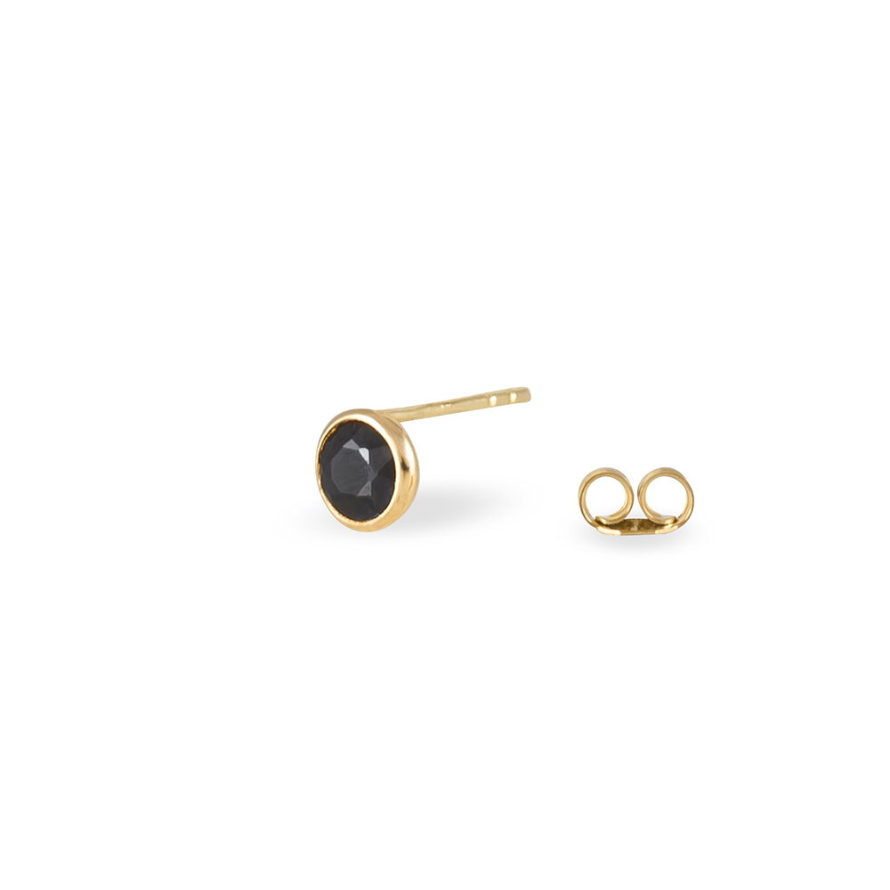Boucles D'oreilles Puces Edy Serti Clos Or Jaune Saphir - Puces Femme | Marc Orian