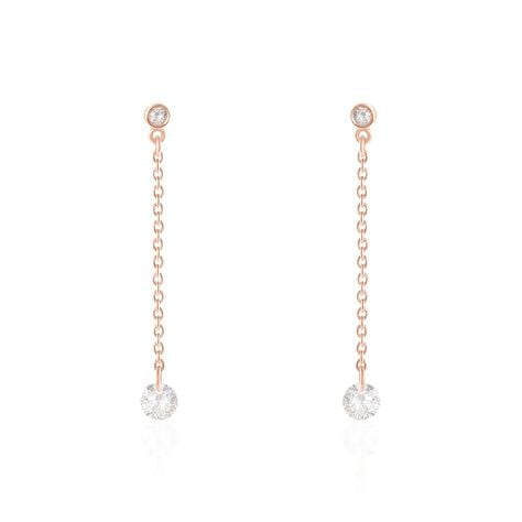 Boucles D'oreilles Pendantes Constantin Argent Rose Oxyde De Zirconium - Pendantes Femme | Marc Orian