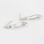 Boucles D'oreilles Pendantes Ysanna Or Blanc Oxyde De Zirconium - Pendantes Femme | Marc Orian