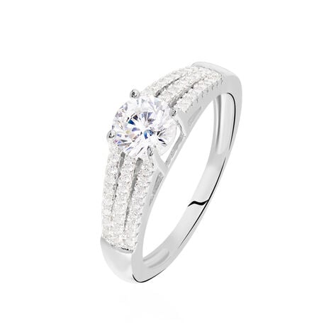 Bague Solitaire Maelline Argent Blanc Oxyde De Zirconium - Bijoux fantaisie Femme | Marc Orian