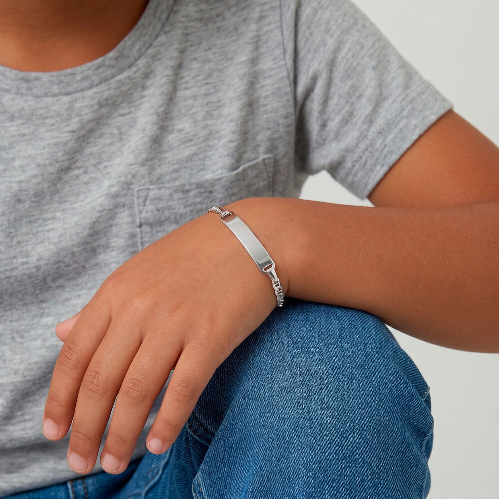 Bracelet Identit&eacute; Fanelia Or Blanc - Gourmettes Enfant | Marc Orian