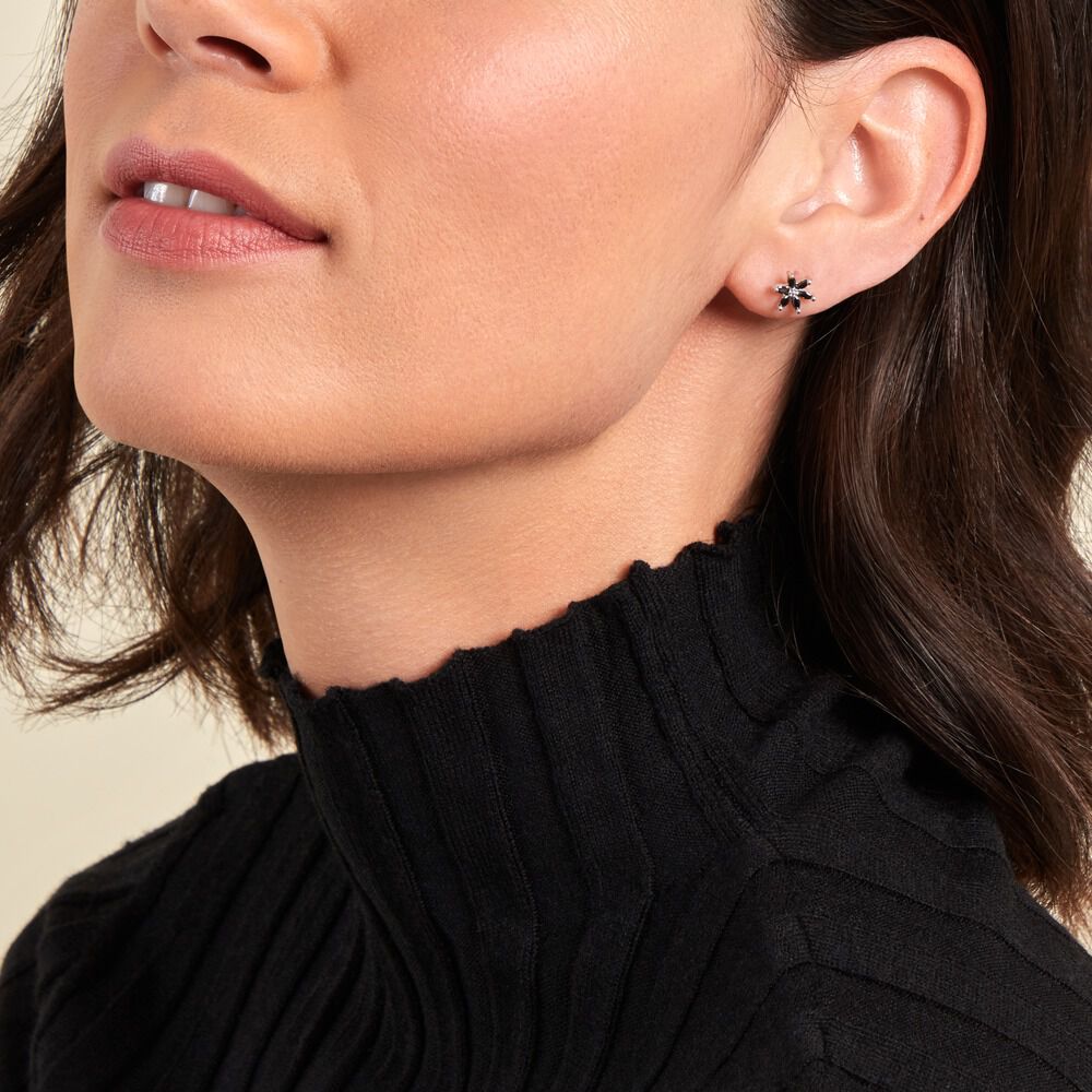 Boucles D'oreilles Puces Rhys Argent Blanc Oxyde De Zirconium - Puces Femme | Marc Orian