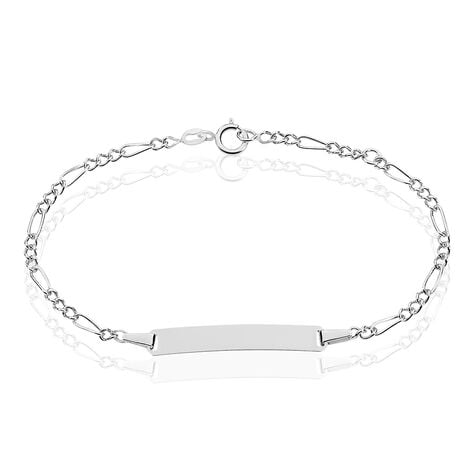 Bracelet Identit&eacute; Bartolomee Maille Alternee 1/3 Or Blanc - Gourmettes Enfant | Marc Orian