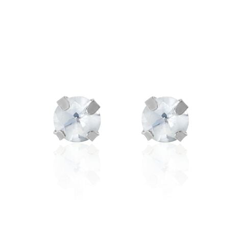 Boucles D'oreilles Puces Daria Or Blanc Oxyde De Zirconium - Puces Femme | Marc Orian