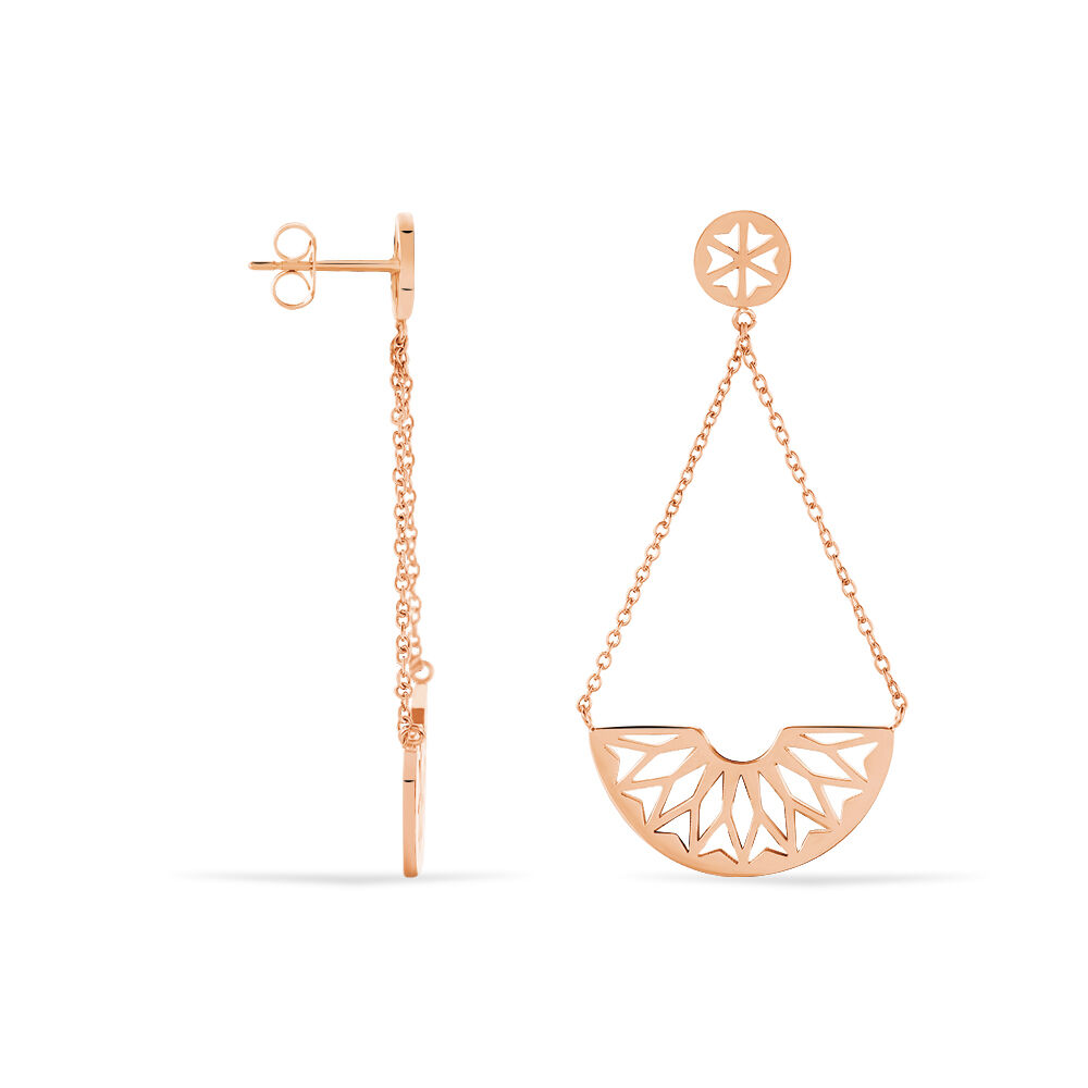 Boucles D'oreilles Pendantes Auxane Acier Rose - Pendantes Femme | Marc Orian