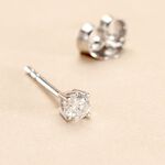 Boucle D'oreille Puce Unitaire Victoria Or Blanc Diamant - Boucles d'oreilles mariage Famille | Marc Orian