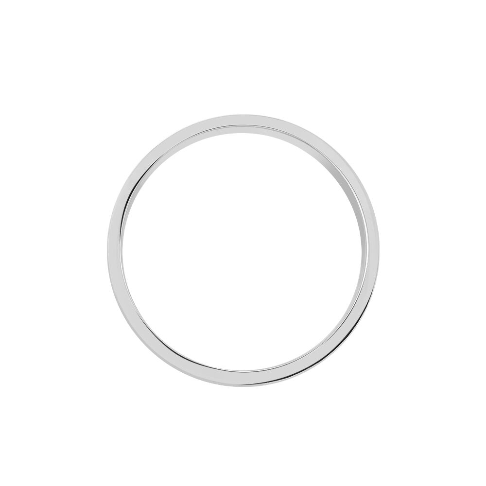 Alliance Hermence Ruban Plat Argent Blanc - Alliances personnalisées Famille | Marc Orian