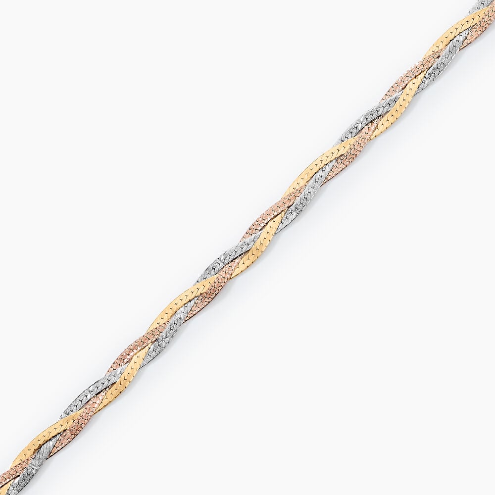 Bracelet Jasmin Tresse Or Tricolore - Bracelets Tressés Femme | Marc Orian