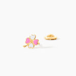 Boucles D'oreilles Puces Trefle Email Or Jaune - Puces Enfant | Marc Orian
