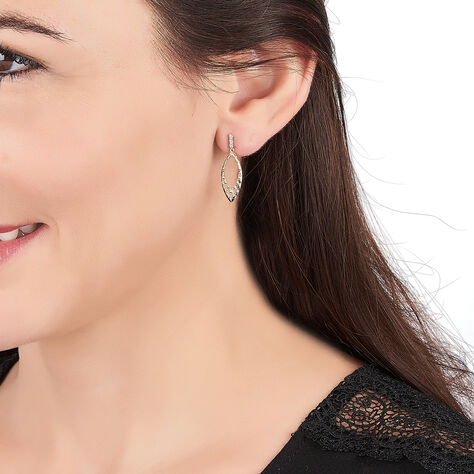 Boucles D'oreilles Pendantes Or Jaune Valeriano Oxydes De Zirconium - Boucles d'oreilles Pendantes Femme | Marc Orian