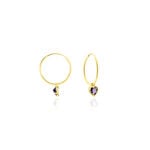 Cr&eacute;oles Marsie Coeur Or Jaune Amethyste - Boucles d'oreilles pampille Femme | Marc Orian