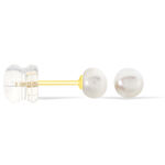 Boucles D'oreilles Puces Kesya Nacres Bouton Or Jaune Perle De Culture - Boucles d'oreilles mariage Famille | Marc Orian