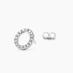 Boucles D'oreilles Puces Argent Blanc Umbria Oxydes De Zirconium - Puces Femme | Marc Orian