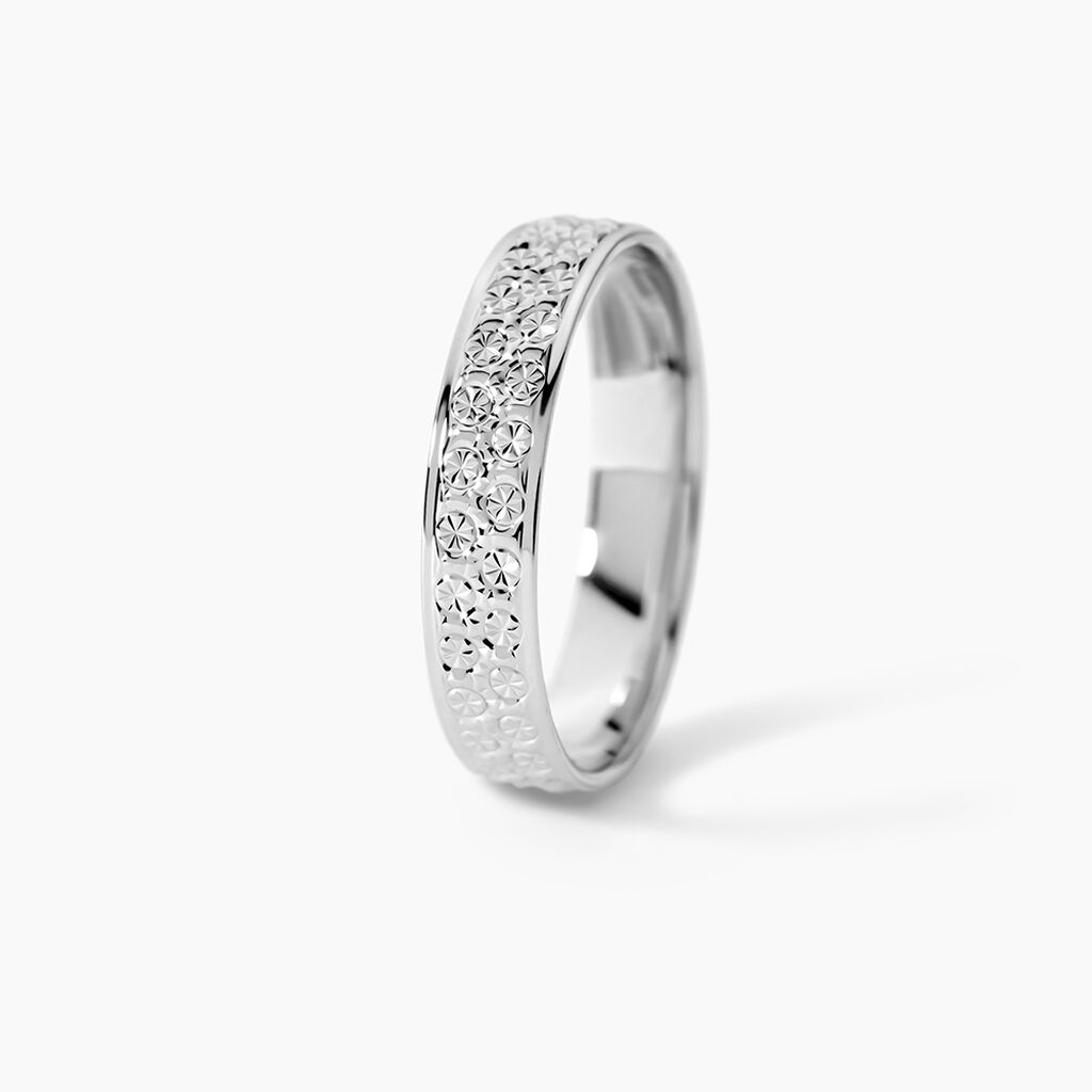 Alliance Herveva Ruban Plat Or Blanc - Alliances duo Unisex | Marc Orian