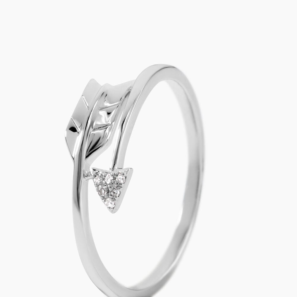 Bague Fleche Or Blanc Diamant - Bagues pierres pr&eacute;cieuses Femme | Marc Orian