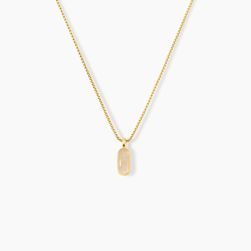 Collier Dannie Acier Jaune Nacre - Colliers avec pierres Femme | Marc Orian