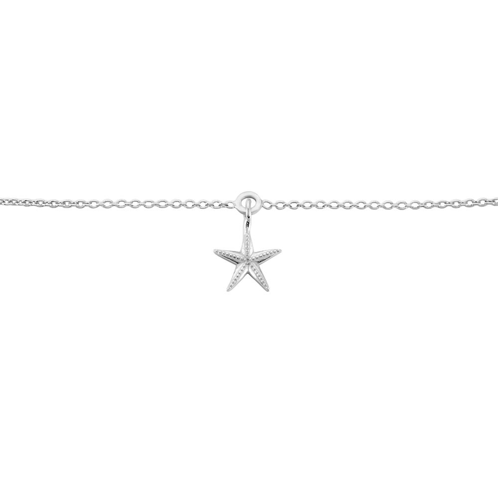 Chaîne De Cheville Zeli Argent Blanc - Chaines de cheville Femme | Marc Orian