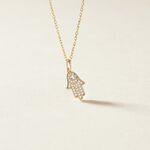 Pendentif Fatima Or Jaune Oxyde De Zirconium - Pendentifs Femme | Marc Orian