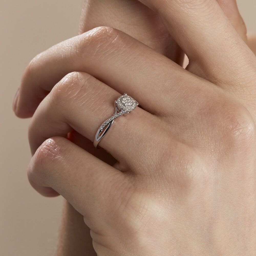 Bague Sigolania Or Blanc Diamant - Bagues pierres précieuses Femme | Marc Orian