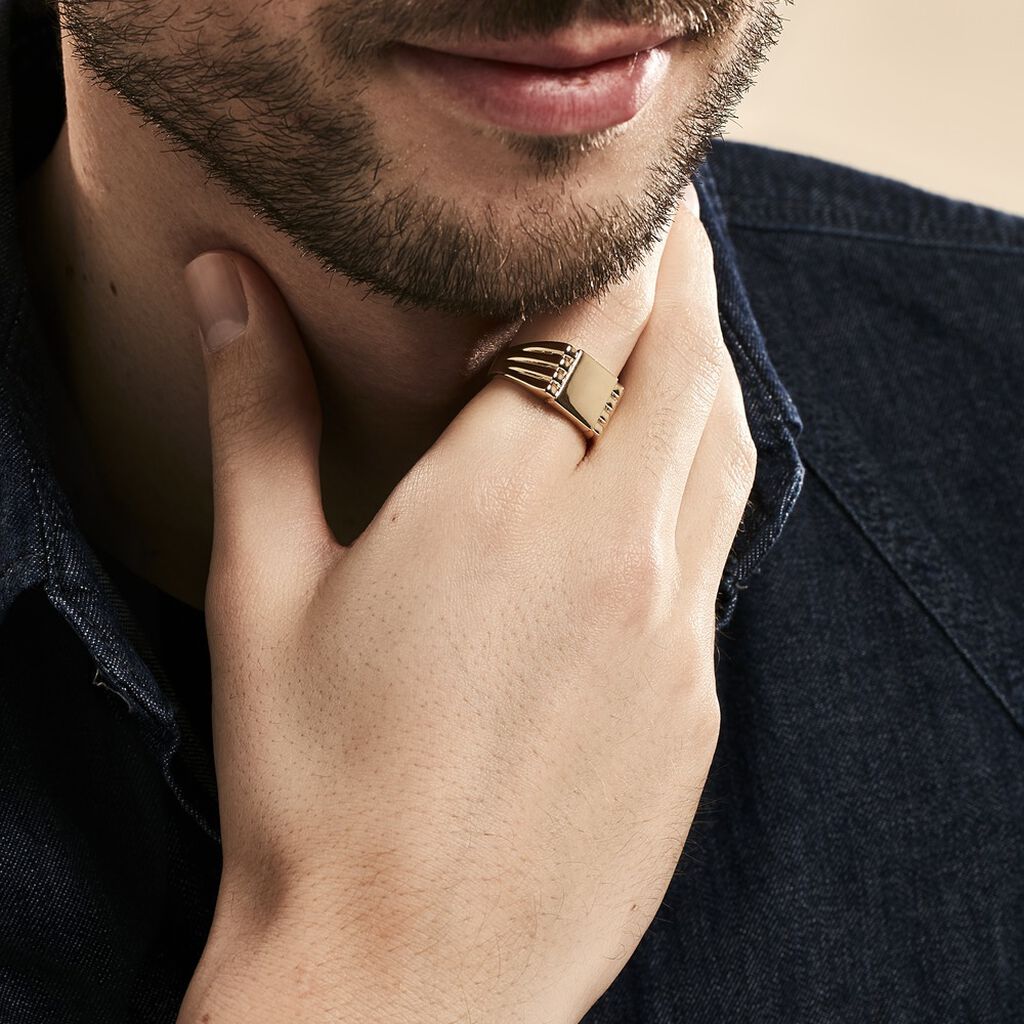 Chevalière Lennard Plaqué Or - Chevalières Homme | Marc Orian