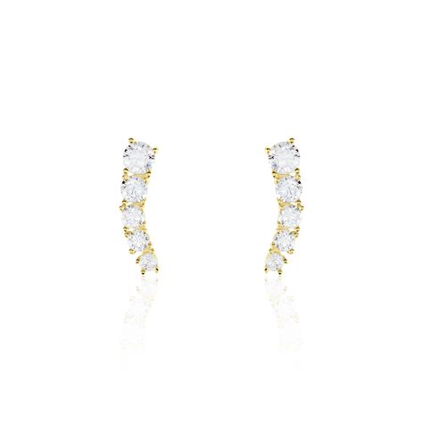 Boucles D'oreilles Puces Or Jaune Anaca Oxydes De Zirconium - Clous d'oreilles Femme | Marc Orian