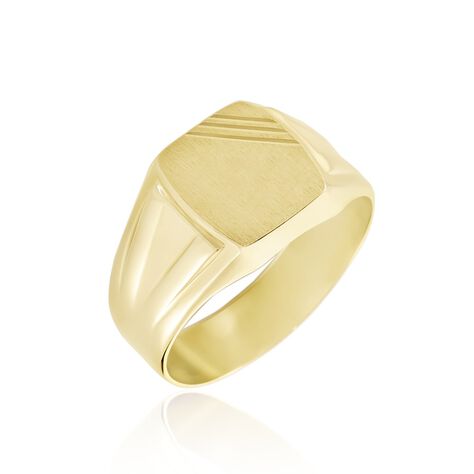 Chevalière Carree Diamantee Or Jaune - Chevalières Famille | Marc Orian