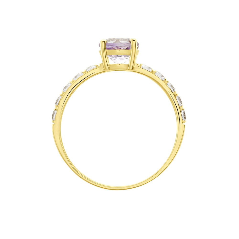 Bague Or Jaune Monroe Amethyste Oxydes De Zirconium - Bagues pierres fines Femme | Marc Orian