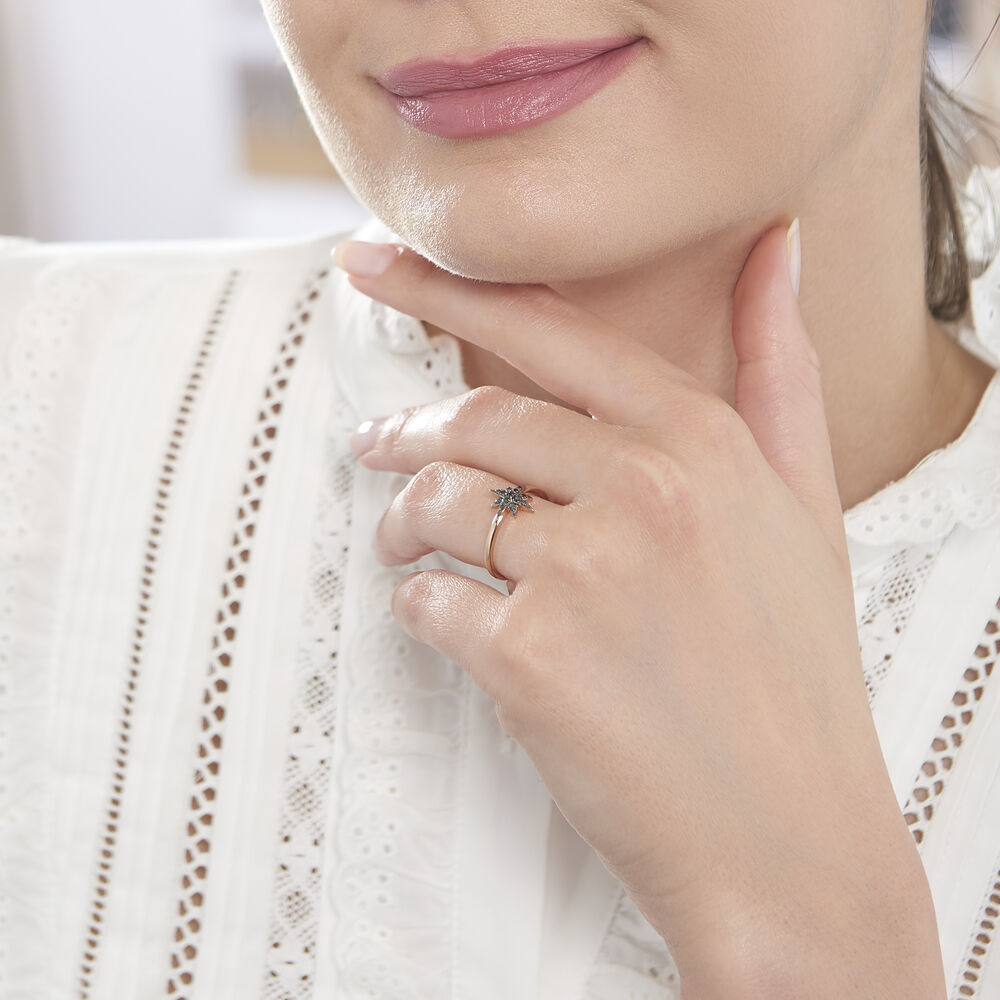 Bague Laetia Or Rose Diamant - Bagues pierres précieuses Femme | Marc Orian