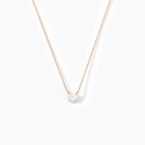 Collier Ponama Or Rose Oxyde De Zirconium - Colliers solitaires Femme | Marc Orian