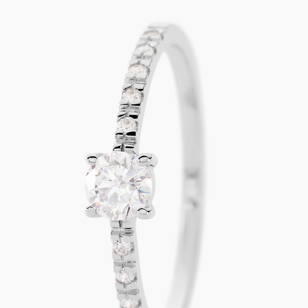 Bague Solitaire Servana Or Blanc Oxyde De Zirconium - Solitaires Femme | Marc Orian