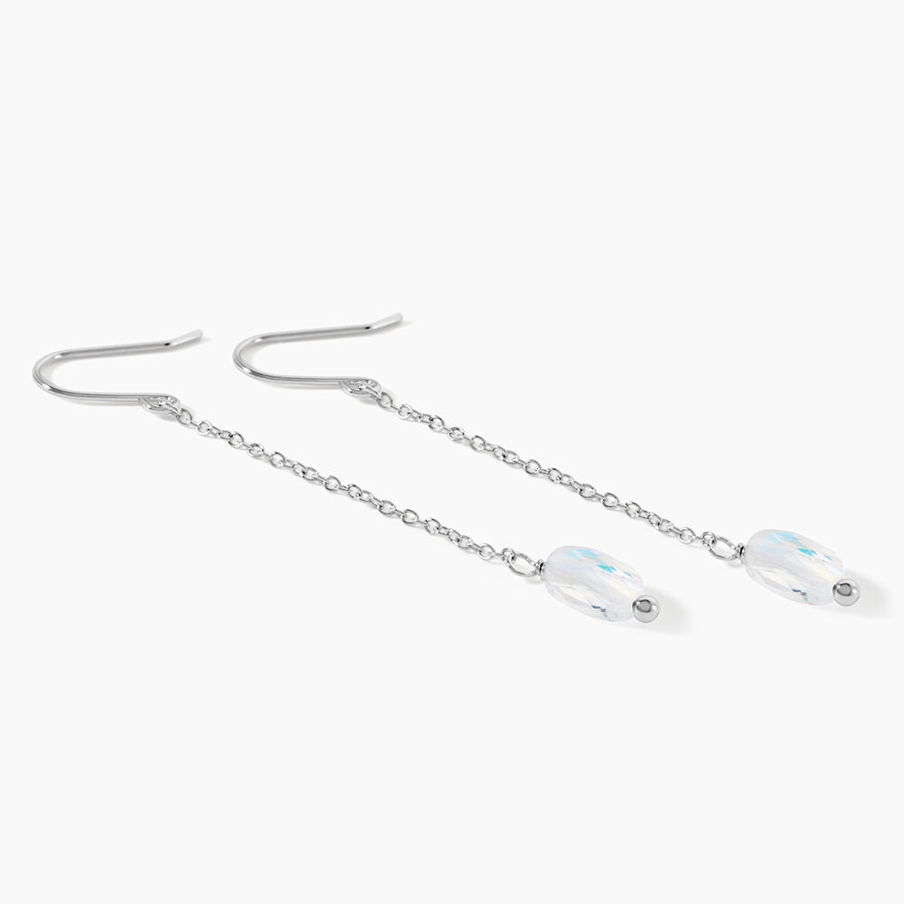 Boucles D'oreilles Pendantes Franz Argent Blanc Cristaux De Swarovski - Pendantes Femme | Marc Orian