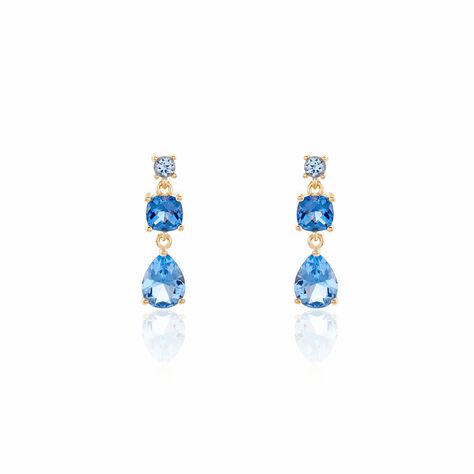 Boucles D'oreilles Pendantes Huffie Plaqué Or Jaune Pierre D'imitation - Pendantes Femme | Marc Orian