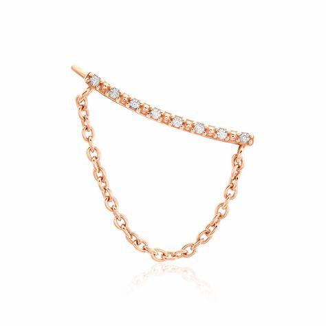 Bijou D'oreille Unitaire Klava Argent Rose Oxyde De Zirconium - Piercings d'oreilles Femme | Marc Orian