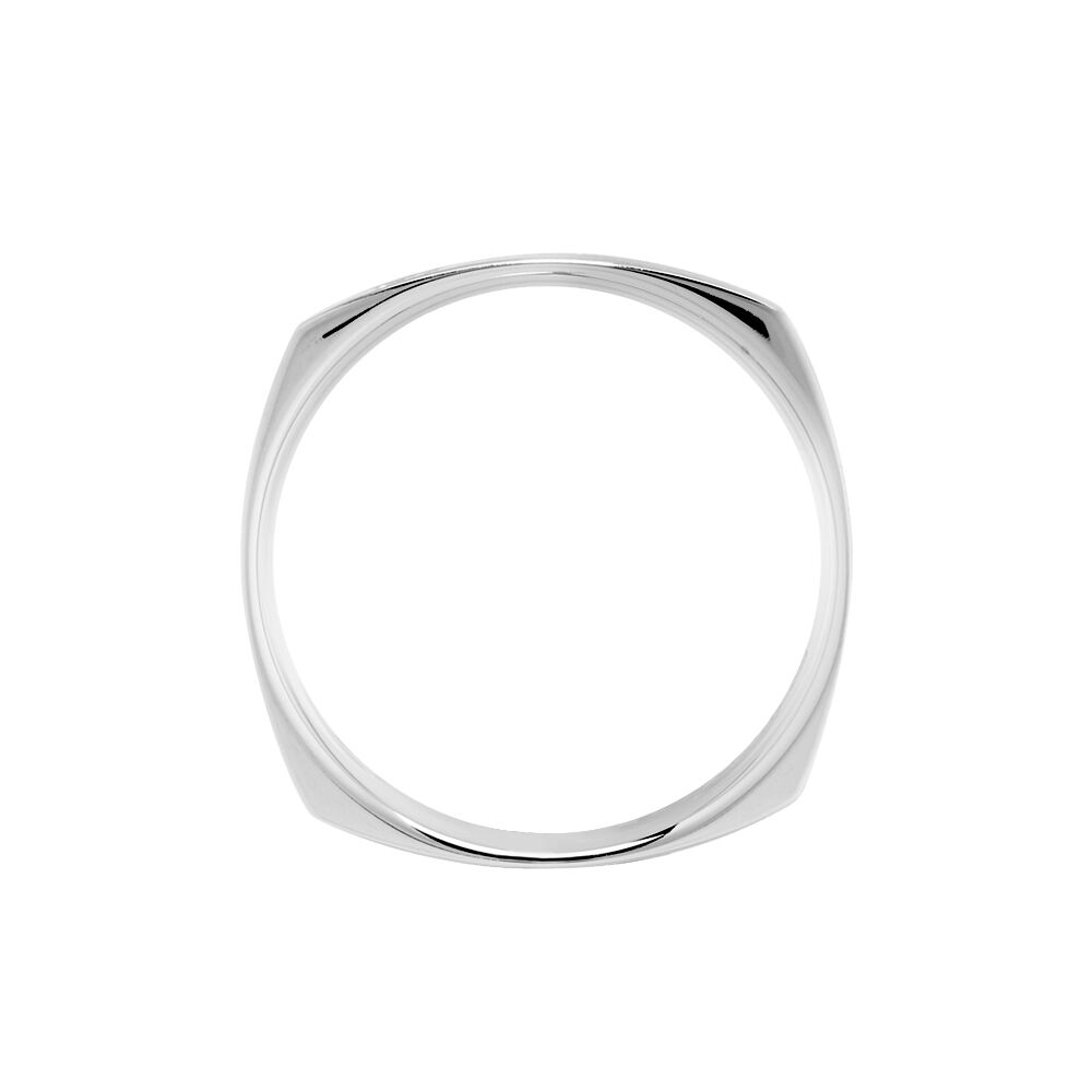 Alliance Carree Brossee Or Blanc Diamant - Alliances avec pierres Famille | Marc Orian