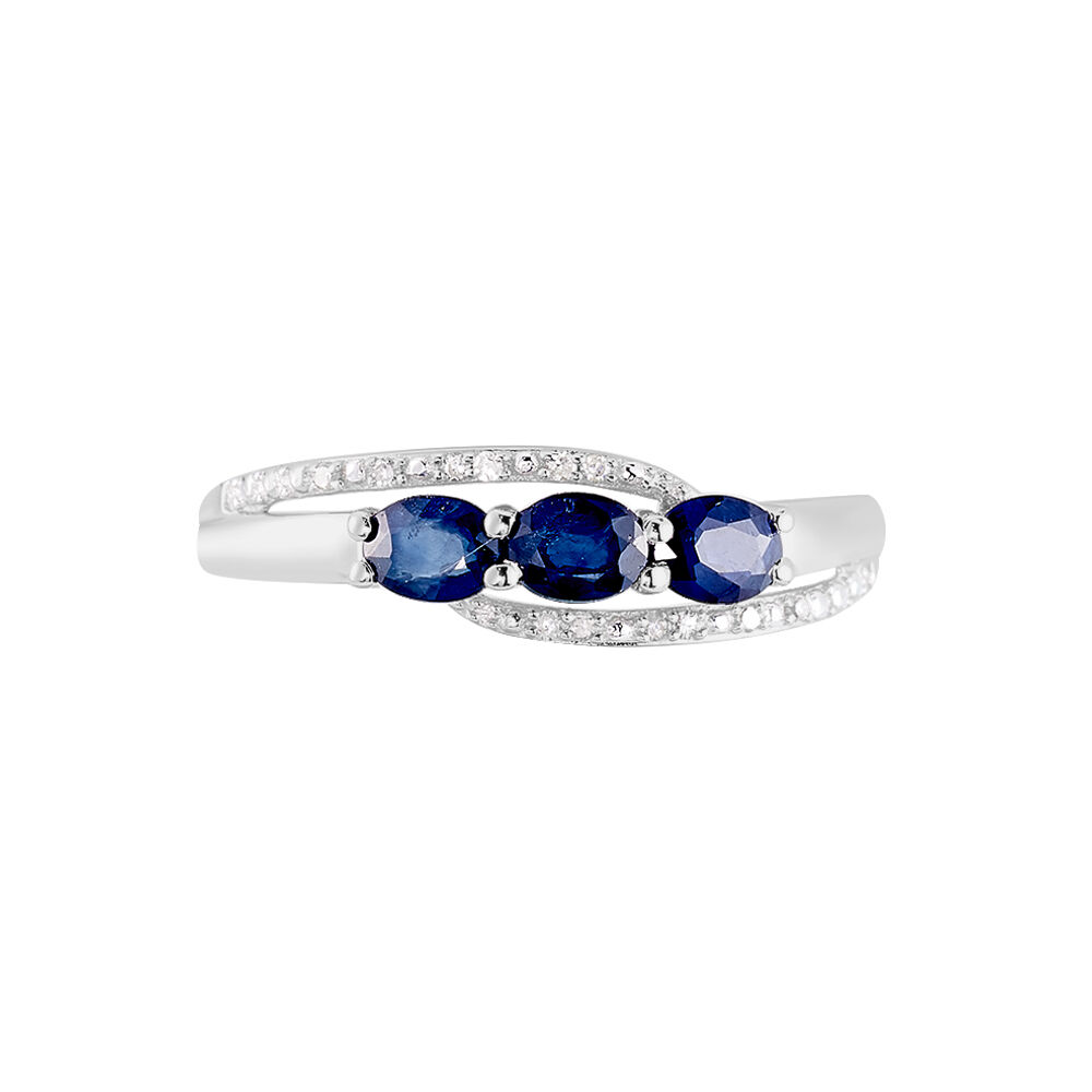 Bague Comete Or Blanc Saphir Et Diamant - Bagues fiançailles Femme | Marc Orian