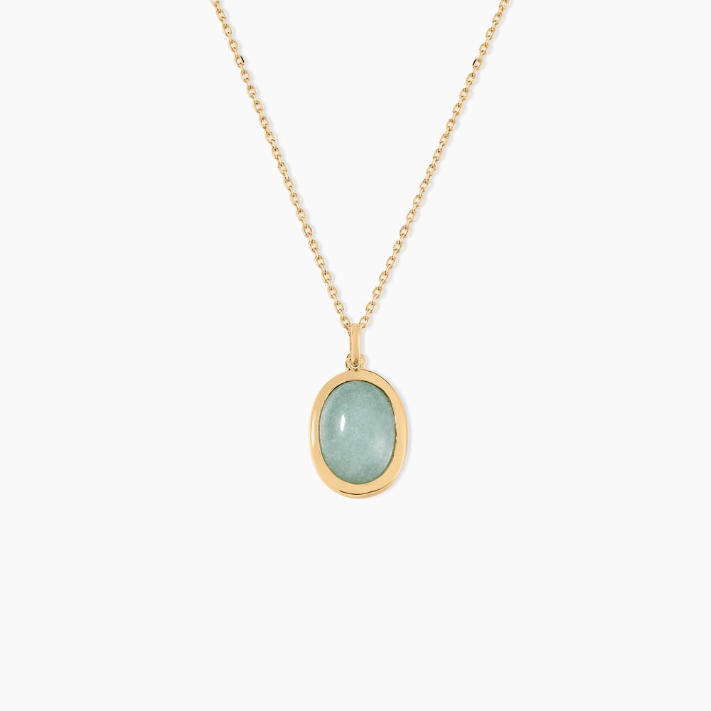 Collier Veina Plaqué Or Jaune Aventurine - Colliers avec pierres Femme | Marc Orian