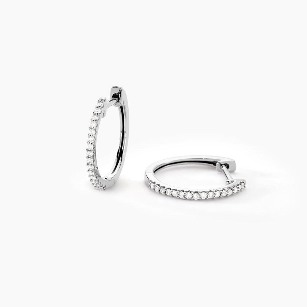 Créoles Aryanna Rondes Or Blanc Diamant -  Femme | Marc Orian