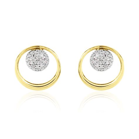 Boucles D'oreilles Puces Or Jaune Laberiane Diamants - Puces Femme | Marc Orian