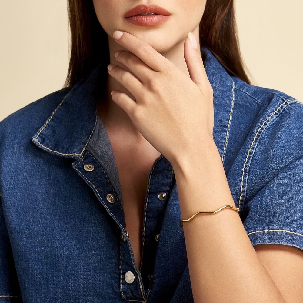 Bracelet Jonc Jennie Ondule Or Jaune - Bracelets joncs Femme | Marc Orian