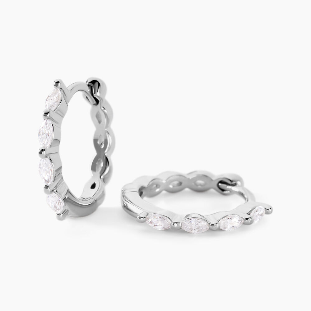 Créoles Servane Argent Blanc Oxyde De Zirconium - Créoles Femme | Marc Orian