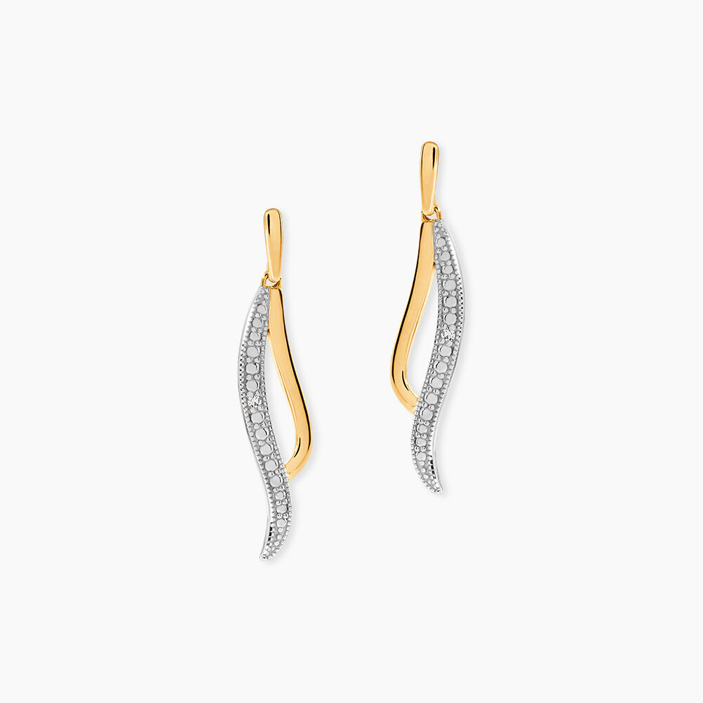 Boucles D'oreilles Pendantes Or Jaune Maaria Diamants - Pendantes Femme | Marc Orian