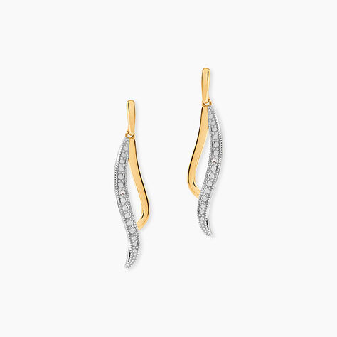 Boucles D'oreilles Pendantes Or Jaune Maaria Diamants - Pendantes Femme | Marc Orian
