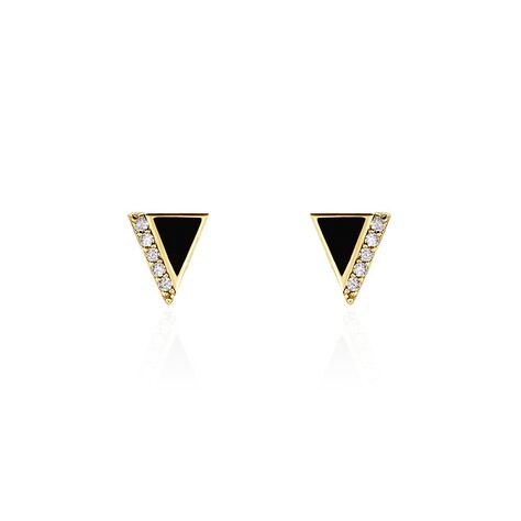 Boucles D'oreilles Puces Seymour Or Jaune Oxyde De Zirconium - Puces Femme | Marc Orian