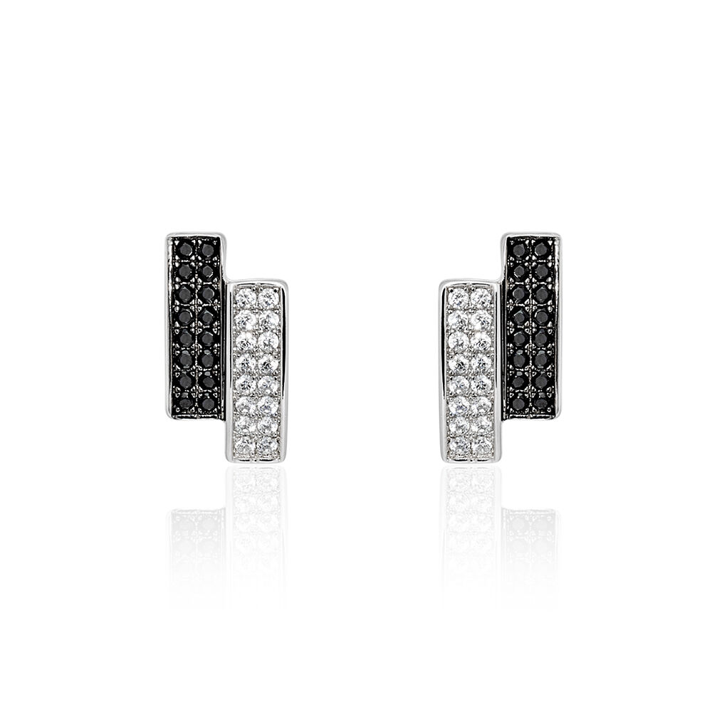 Boucles D'oreilles Puces Ouarida Argent Blanc Oxyde De Zirconium - Puces Femme | Marc Orian