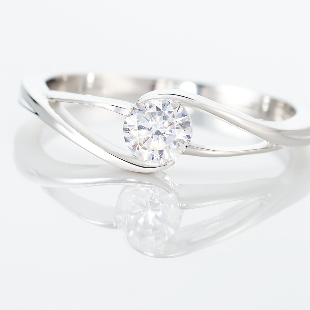 Bague Lysie Argent Blanc Oxyde De Zirconium - Solitaires Femme | Marc Orian