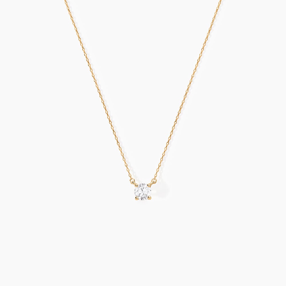 Collier Nilay Plaque Or Dor&eacute; Oxyde De Zirconium - Colliers avec pierres Femme | Marc Orian