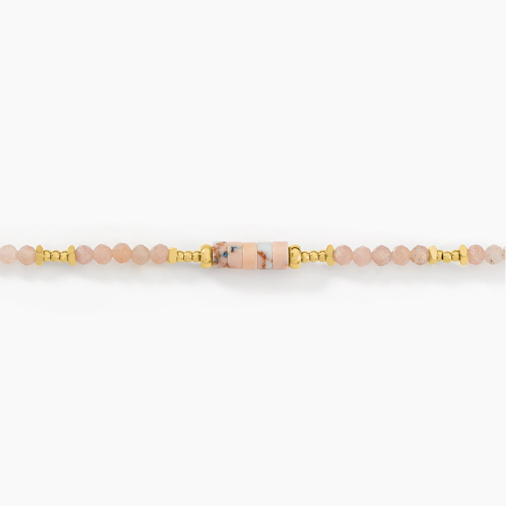 Bracelet Acier Jaune Pierre De Synthese Turquoise - Bracelets Elastique Femme | Marc Orian